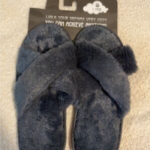 Cozy Fuzzy Slippers in Dark Gray
